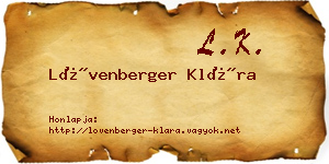 Lövenberger Klára névjegykártya